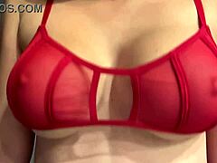 italian milf artemisia love flaunts juicy big tits in sexy red bra