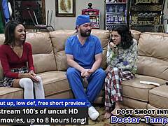 Dr Tampa spreads Solana's shaved teen pussy wide in first gyno exam