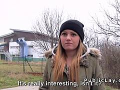 Brunette Euro Babe Slams Monster Cock Outdoor POV Hard