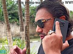 Hubby leaves wet pussy wife for lover's hard pounding