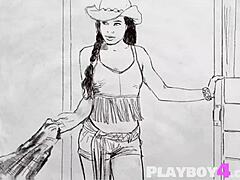 Black model poses before outdoor striptease tease