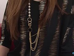 her panties got a hole cut right for cock to slide through easy. bitch bends over begging for rough doggy pounding