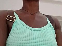 Nigerian babe's mall trip explodes into wild washroom self-pleasure frenzy!