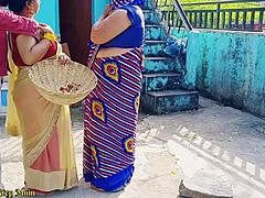 i joined hot indian stepmom stepdaughter for outdoor threesome bliss