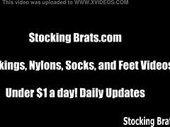 wanna see her slurp my stockinged toes like a total femdom fetish slut?