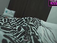taboo stepmom handjobs stepson in bed but pussy takes cum load