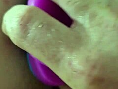 Chubby Brunette Gapes Her Fat Ass With Massive Rainbow Dildo Anal Insertion