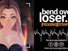 Femdom college girl straps on for rough ass-to-mouth bending loser over