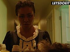 hot sexy maid with big ass and fake tits seduced by homeowner's monster cock face fuck and doggystyle