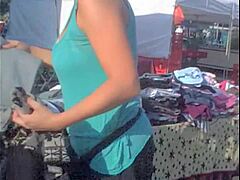 Peeking down her blouse reveals tempting hidden curves