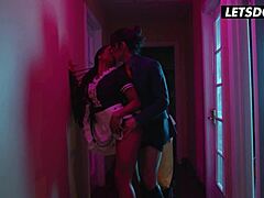 hot sexy maid with big ass and fake tits seduced by homeowner's monster cock face fuck and doggystyle