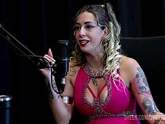 julia fontanelli's curvy latina body toys orgasm in bdsm casting interview public