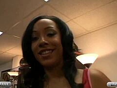 Lexington Steele stuffs Misti Love's mouth before pounding bubble butt