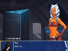 orange trainer gropes her massive tits and boobs in tight workout gear up close