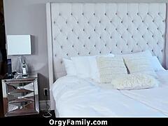 Daddy Delivers Raging Boner to Kasey Bedroom Orgy