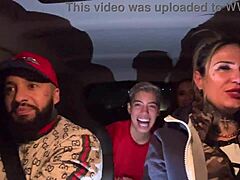 Airport pickup turns into wild car chupada meltdown with tanned bisexuals