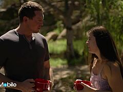 What happens when petite abbie maley fucks pierce paris outdoors? 