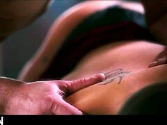 This hot lingerie milf couple kisses sensual before big tits doggystyle cumshot