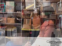 Beautiful 18+ Latina Teen Thief Rides Shop Security Guard's Cock Hard At Office!