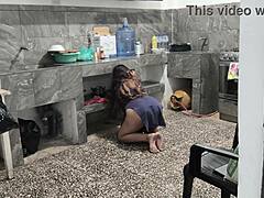 stepsis stuck in kitchen i pull out her sexy milf ass and film the horny pounding