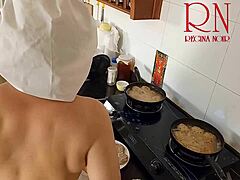 Nudist Housewife Regina Noir Prepares Meal Bare In Kitchen Like Naked Maid Servant