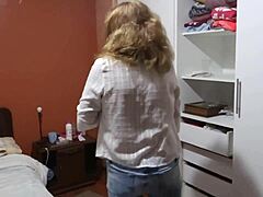 Wow! Stepmom Fingers Herself Through Tight Jeans Compilation!