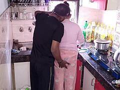 What if hot stepsis Kajal and aunt Promila suck and fuck bro hardcore in kitchen?