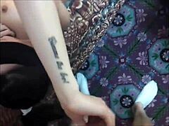 blindfolded bound neighbor takes anal sex with condom in bondage