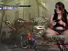 lovense gamer bimbo in pigtails vibes bayonetta with toys 😈🎮🔥