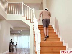 stepson sneaks into teen babysitter's room craving her petite shaved ass for anal pounding