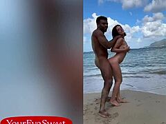 girl next door rides lifeguard bbc deep on public beach quickie