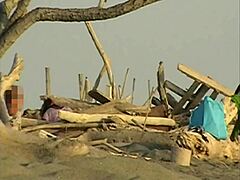 my girlfriend misscreamy sucks my cock publicly on crowded beach hidden cam voyeur