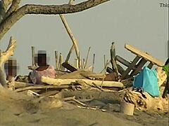 my girlfriend misscreamy sucks my cock publicly on crowded beach hidden cam voyeur