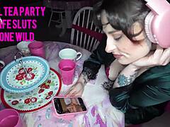 pretty chubby british teen with fat natural tits and big clit gets fucked by monster cock in real public cafe