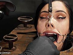 Fuck Yeah, Slave's Pussy Vibrated Hard in Bondage Cube!