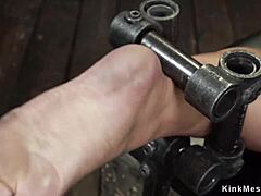 Busty Slave Shackled Whipped Deepthroated And Gagged Hard!