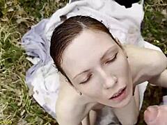 think about that very first outdoor thrill with your skinny long-haired girl... 😏 her narrow ass taking it rough in public reality.