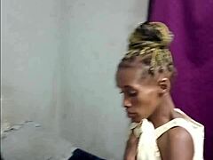 Black Braided Young Slut Sucks Masked Man's White Cock! Yellow Dress Ride Turns to Doggystyle Pounding