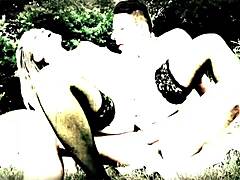 Granny showered in cum amid throbbing monster cocks at packed sex club