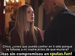 Stepdaughter's Petite Tits Drive Stepdad Wild Deepthroat Blowjob Spanish Subtitles