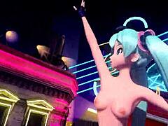 hatsune miku plays piano forte scandal with huge nude tits and big ass mod