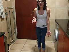 pisswhore rips jeans pees smokes strips homemade tease