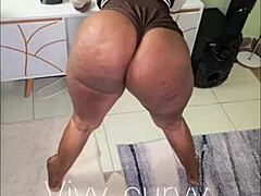 oiled ebony curvy babe's huge ass shakes in voluptuous twerking assplay compilation