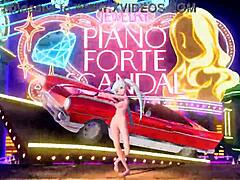 hatsune miku plays piano forte scandal with huge nude tits and big ass mod