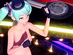 hatsune miku plays piano forte scandal with huge nude tits and big ass mod