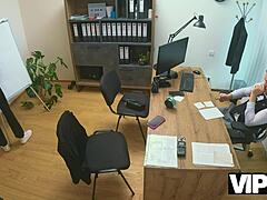 little teen's shaved hole wrecked hard on office desk in loan4k reality smash