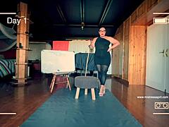 hey slave, watch mistress april dominate your bound ass with latex electro bdsm licking