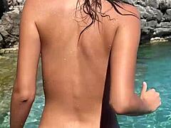 Risky beach sloppy BJ! 😈 Teen model POV backstage