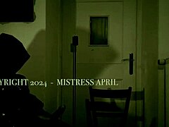 hey slave, watch mistress april dominate your bound ass with latex electro bdsm licking