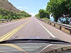 driving through oahu chatting dirty about her wildest car sex fantasies